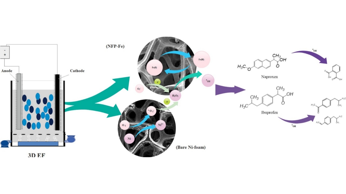 A Novel Three-Dimensional Electro-Fenton System and Its Application for Degradation of Anti-Inflammatory Pharmaceuticals: Modeling and Degradation Pathways